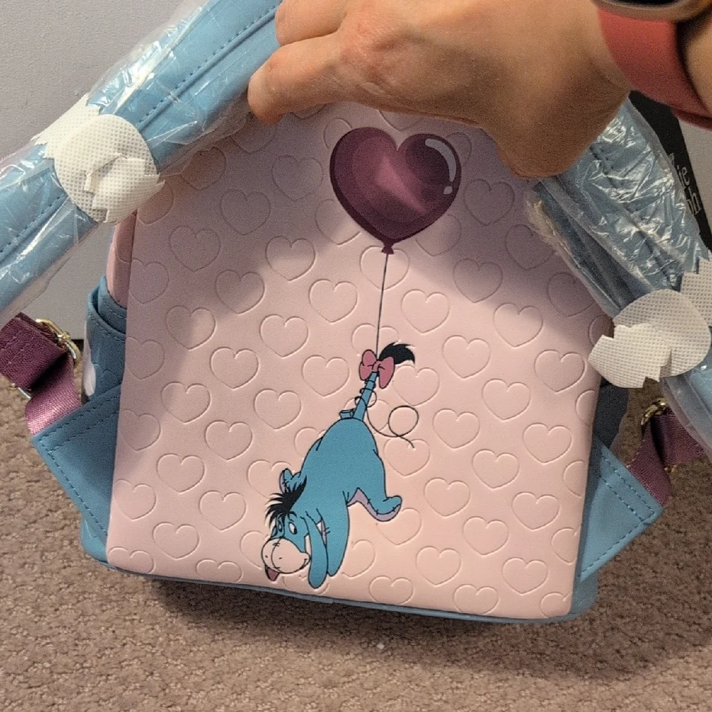 Loungefly Disney Eeyore Heart Balloons Mini Backpack NWT